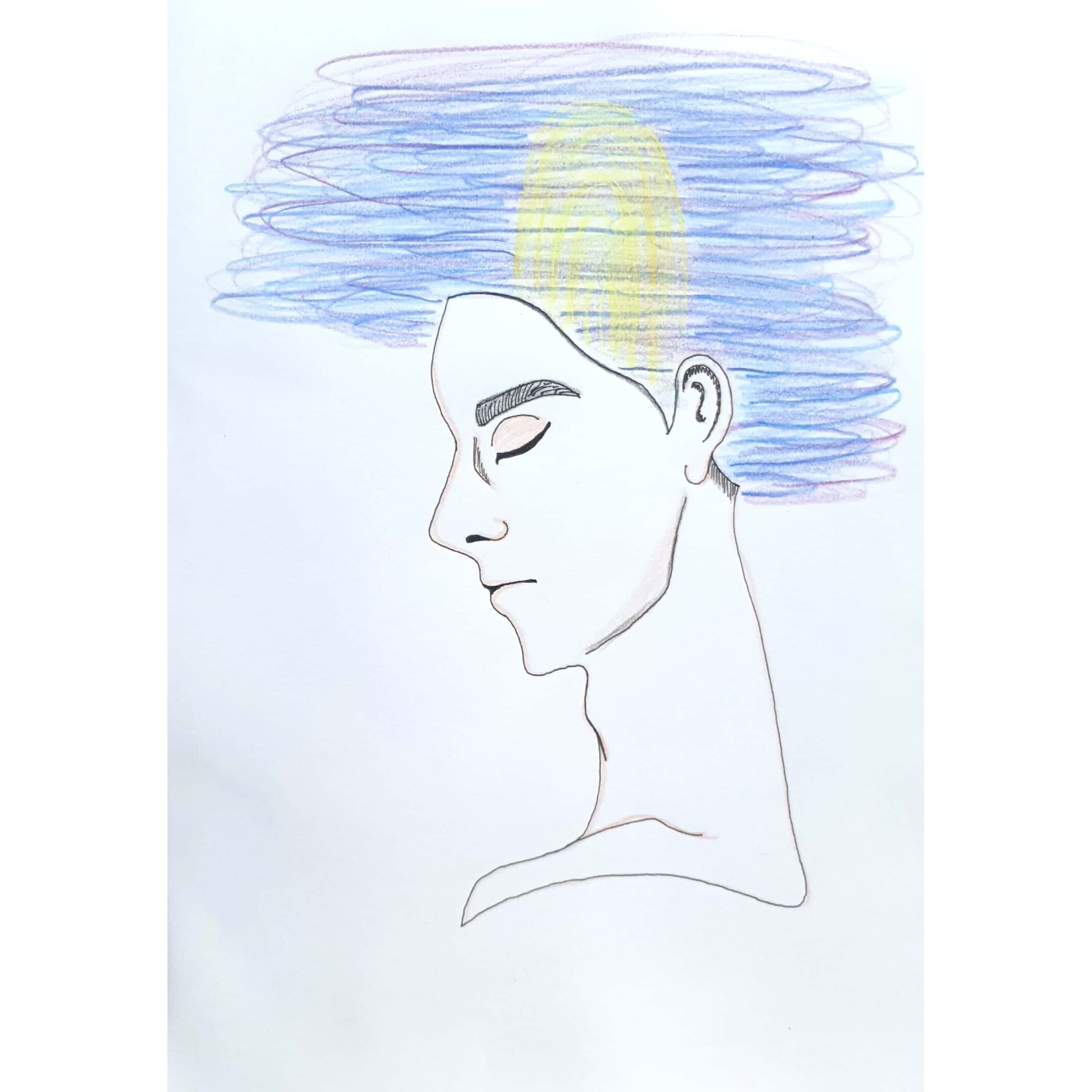  Galaxy Brain 우주 뇌 / 일러스트 그림 드로잉 / 얼굴 그리기