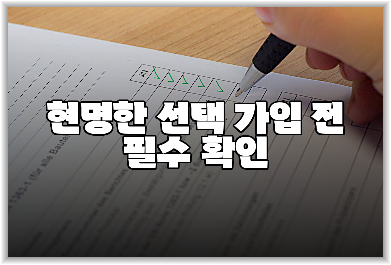 현명한 선택 가입 전 필수 확인