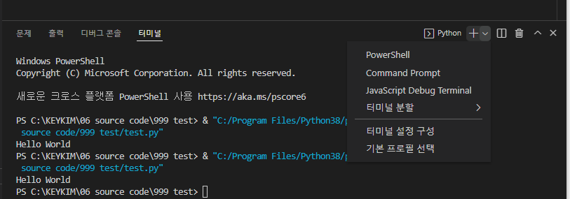 vscode 터미널 설정