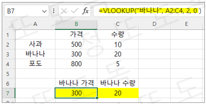 VLOOKUP 예시 1