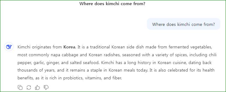 김치 질문