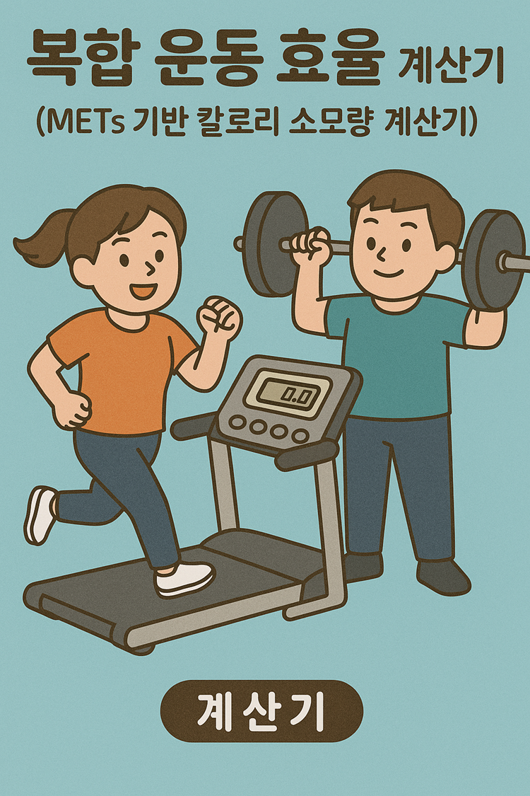 복합 운동 효율 계산기 (METs 기반 칼로리 소모량 계산기)