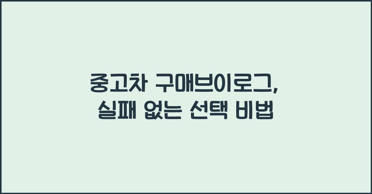 중고차 구매브이로그