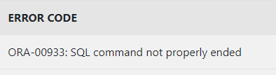 Oracle] Ora-00933 Sql Command Not Properly Ended 오류 해결
