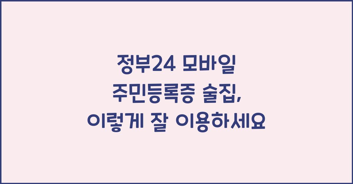 정부24 모바일 주민등록증 술집