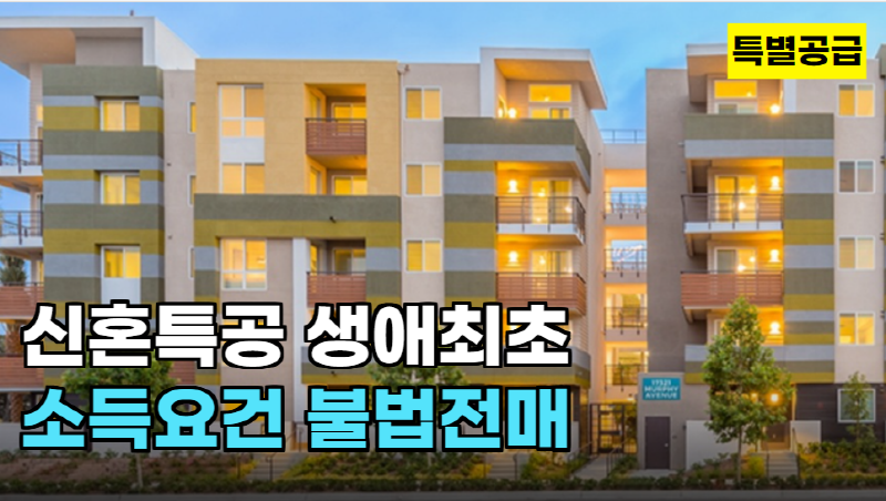  신혼특공 생애최초 특공 소득요건 완화와 불법전매