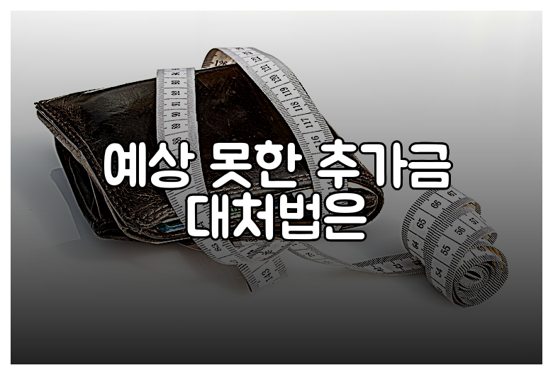 예상 못한 추가금 대처법은