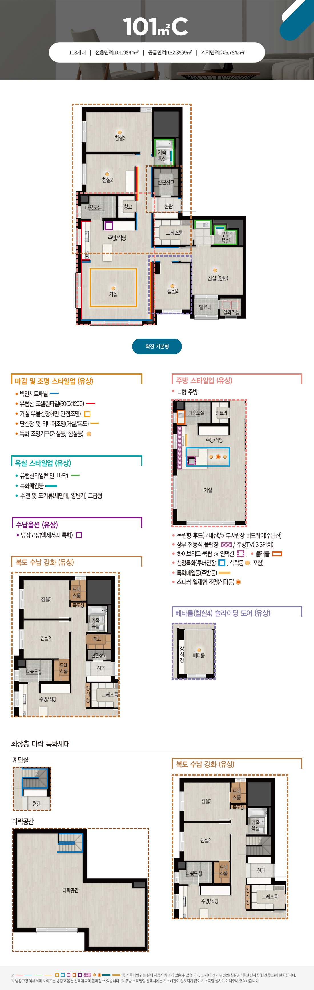 운정3지구 운정 자이 퍼스트시티 아파트 - 101C 평면도