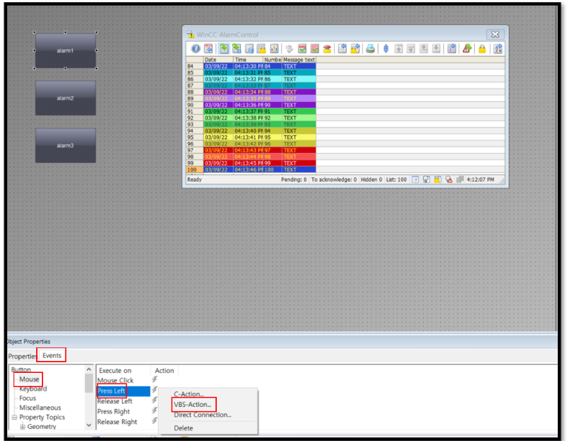 버튼속성설정화면