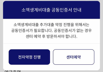 소액생계비대출 전자약정 진행