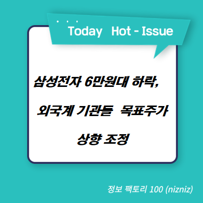  삼성전자 6만원대 하락,  외국계 기관들  목표주가 상향 조정