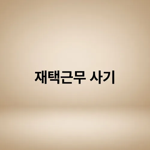 재택근무 사기