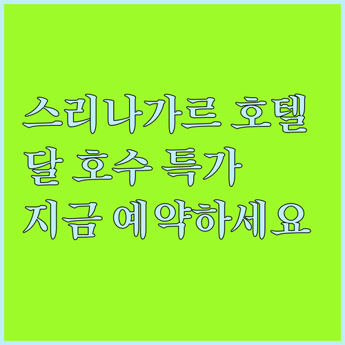달 호수의 아름다움과 함께? 스리나가