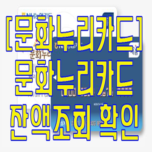  [문화누리카드] 문화누리카드 잔액조회 확인 방법
