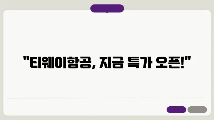 티웨이항공 할인