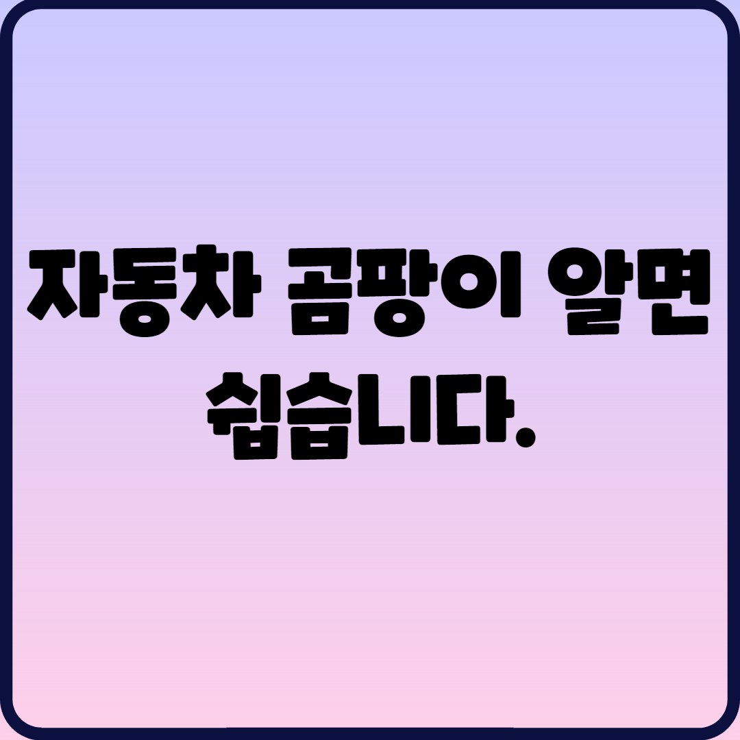  자동차 곰팡이 알면 쉽습니다.