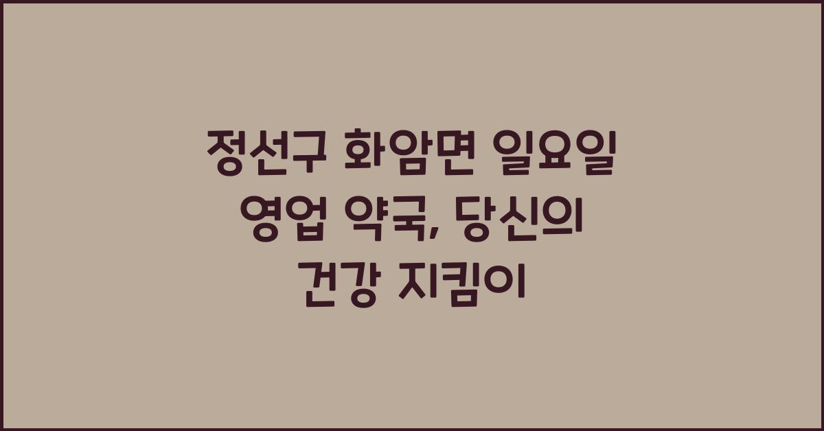 정선구 화암면 일요일 영업 약국