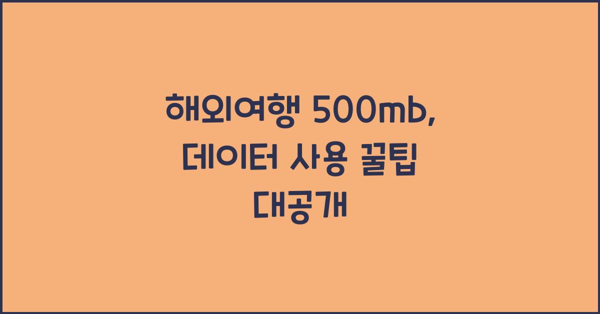 해외여행 500mb