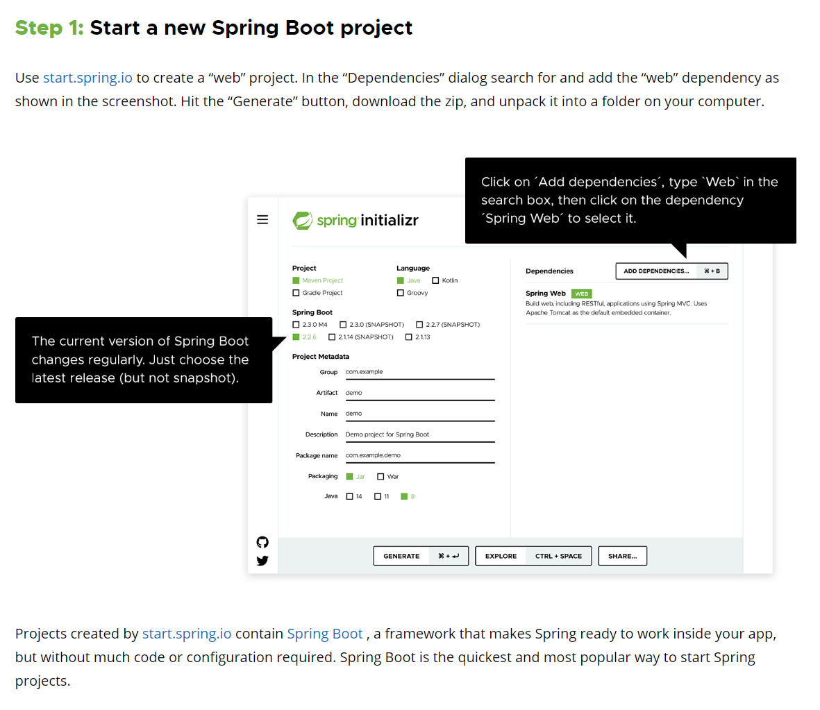 start a new spring boot project