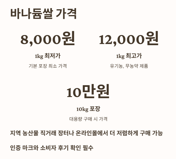 바나듐쌀 가격