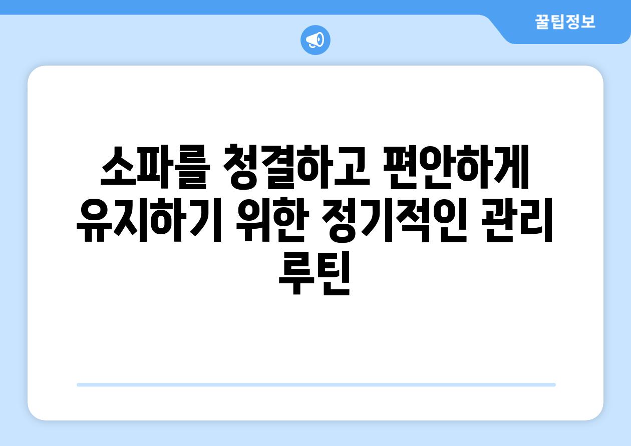 소파를 청결하고 편안하게 유지하기 위한 정기적인 관리 루틴