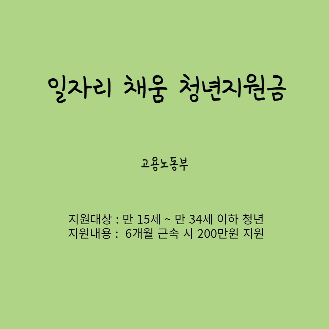 일자리 채움 청년지원금