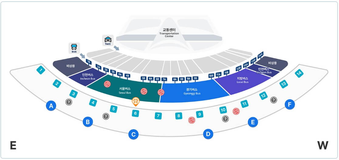 인천공항-제1여객터미널-6007번-한국거래소-탑승장-이미지