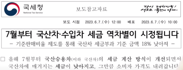 자동차 세금 역차별 시정