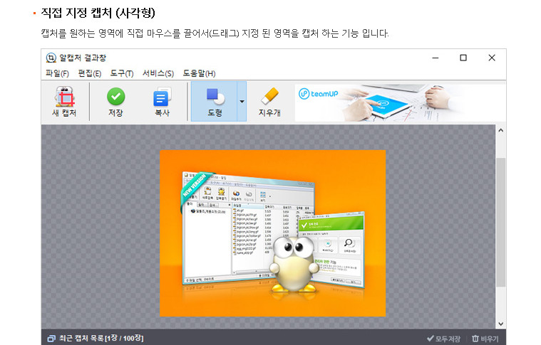 알캡쳐기능소개