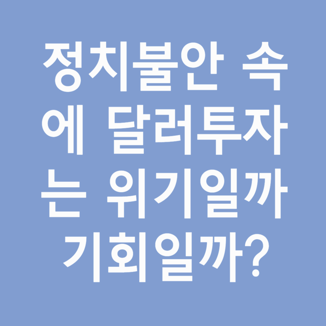 정치 불안, 달러 투자는 기회일까 위기일까?