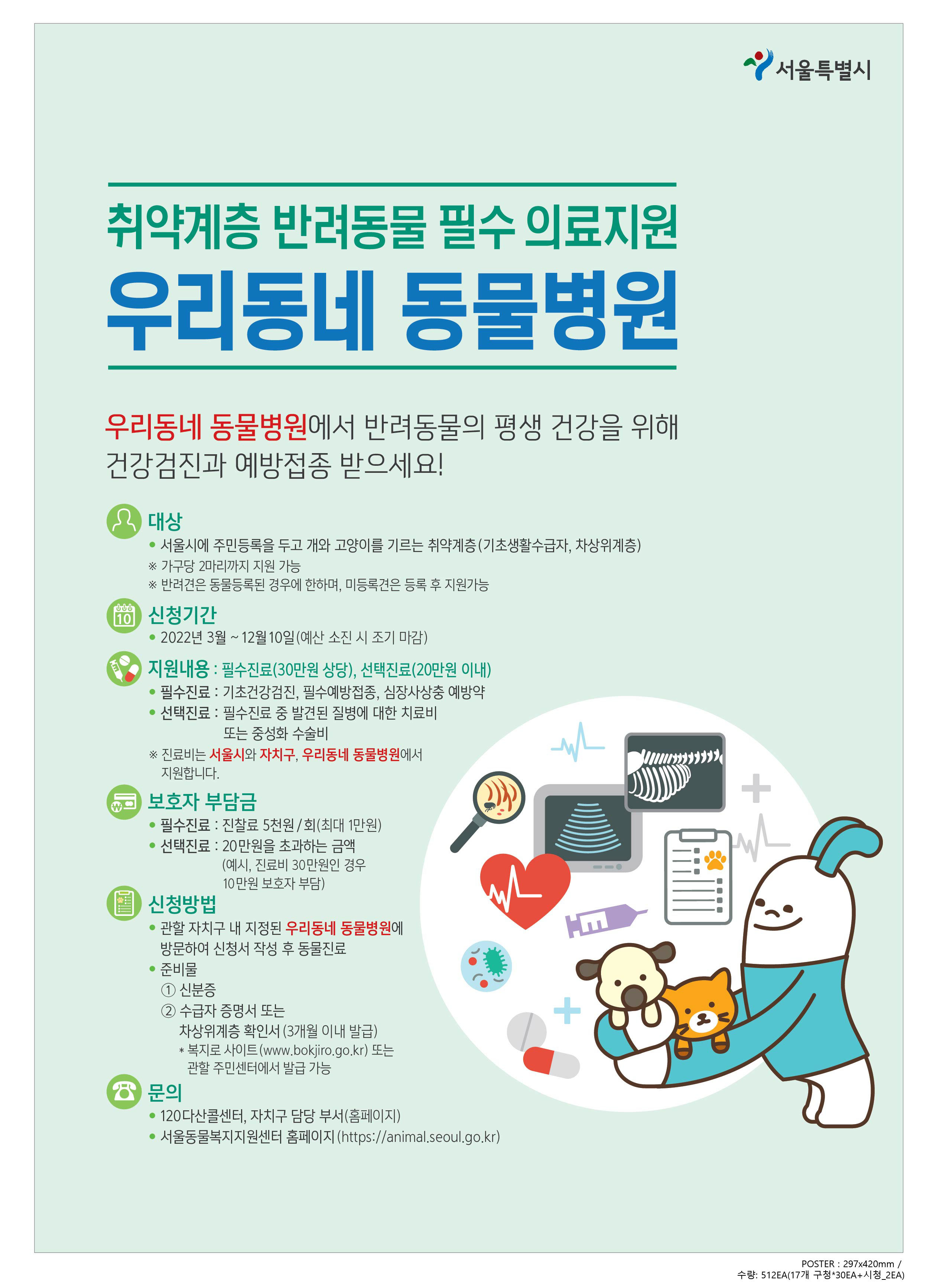  반려동물을 위한 의료지원 '우리동네 동물병원' 참여동물병원 안내