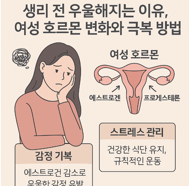생리 전 우울해지는 이유, 여성호르몬 변화 관련