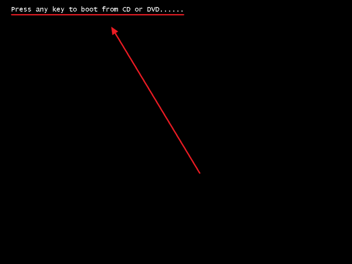 Press any key to boot from CD or DVD