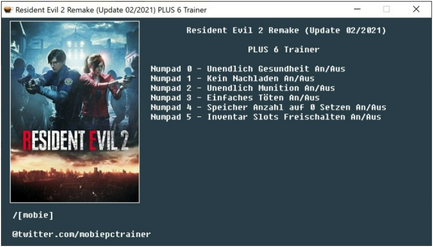  [트레이너] 한글판 레지던트 이블2 리메이크 영문판 Resident Evil 2 Remake v1.4 Trainer +6
