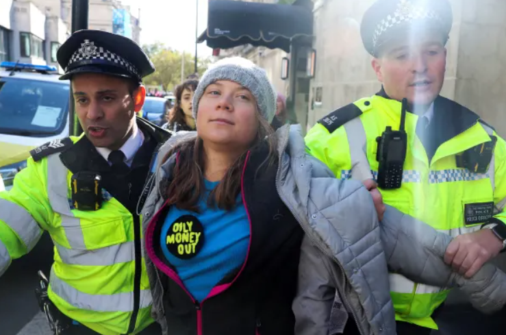 Climate Activist Greta Thunberg Detained During London Protest Against Fossil Fuels