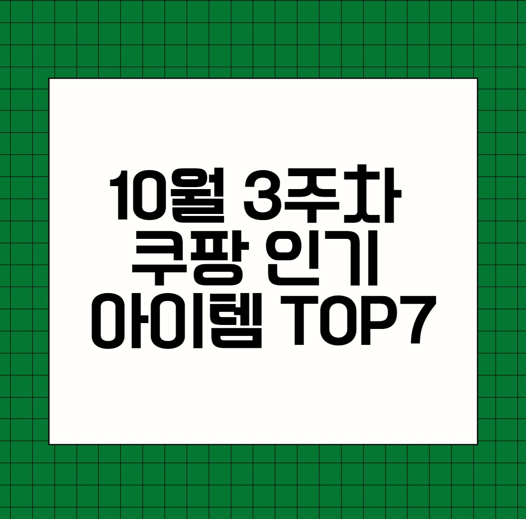 10월 3주차 쿠팡 인기 아이템