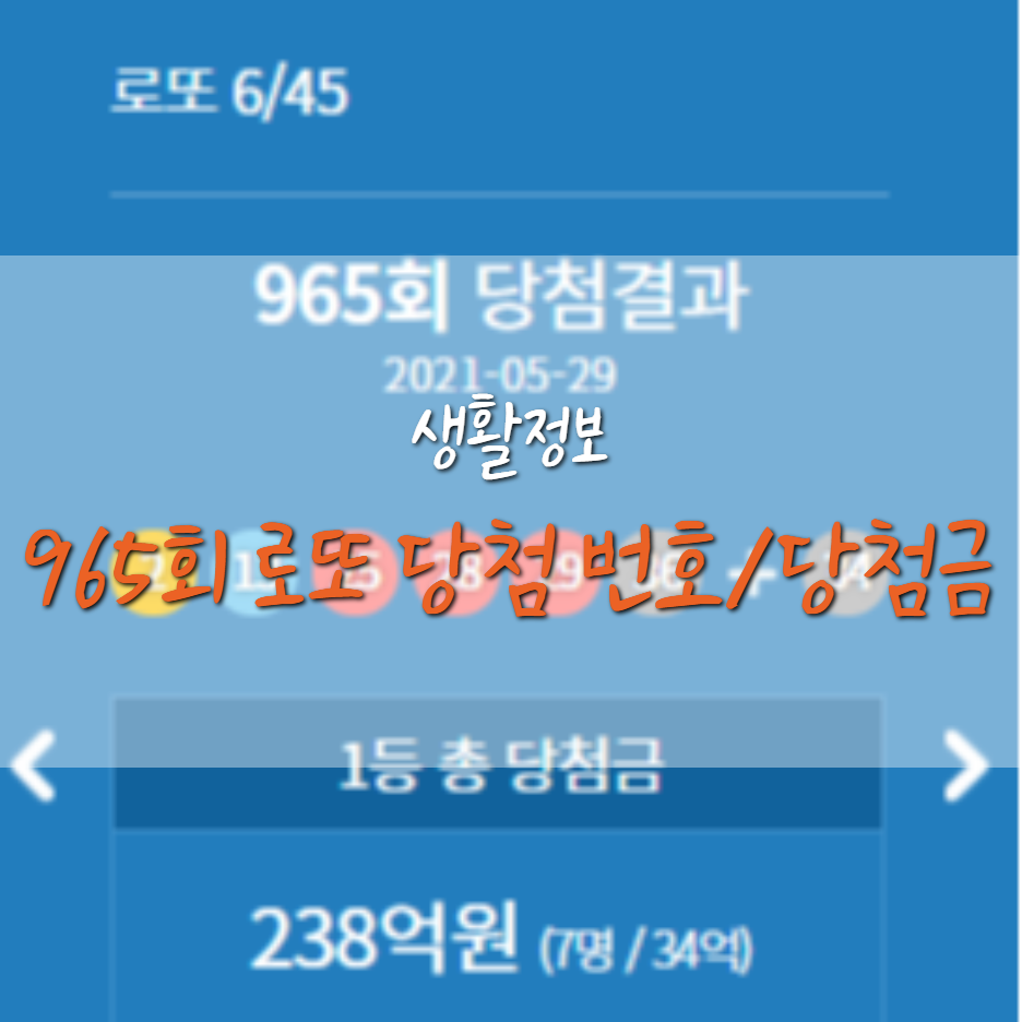  965회 이번 주 로또 1등 당첨 번호와 명당은 어디?