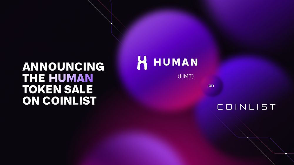  코인리스트(CoinList), 휴먼(HUMAN) Token Sale 발표