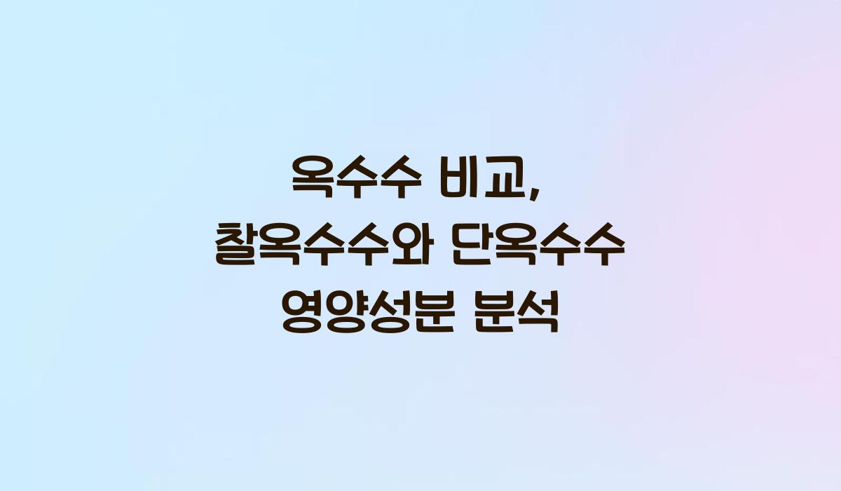 옥수수 비교