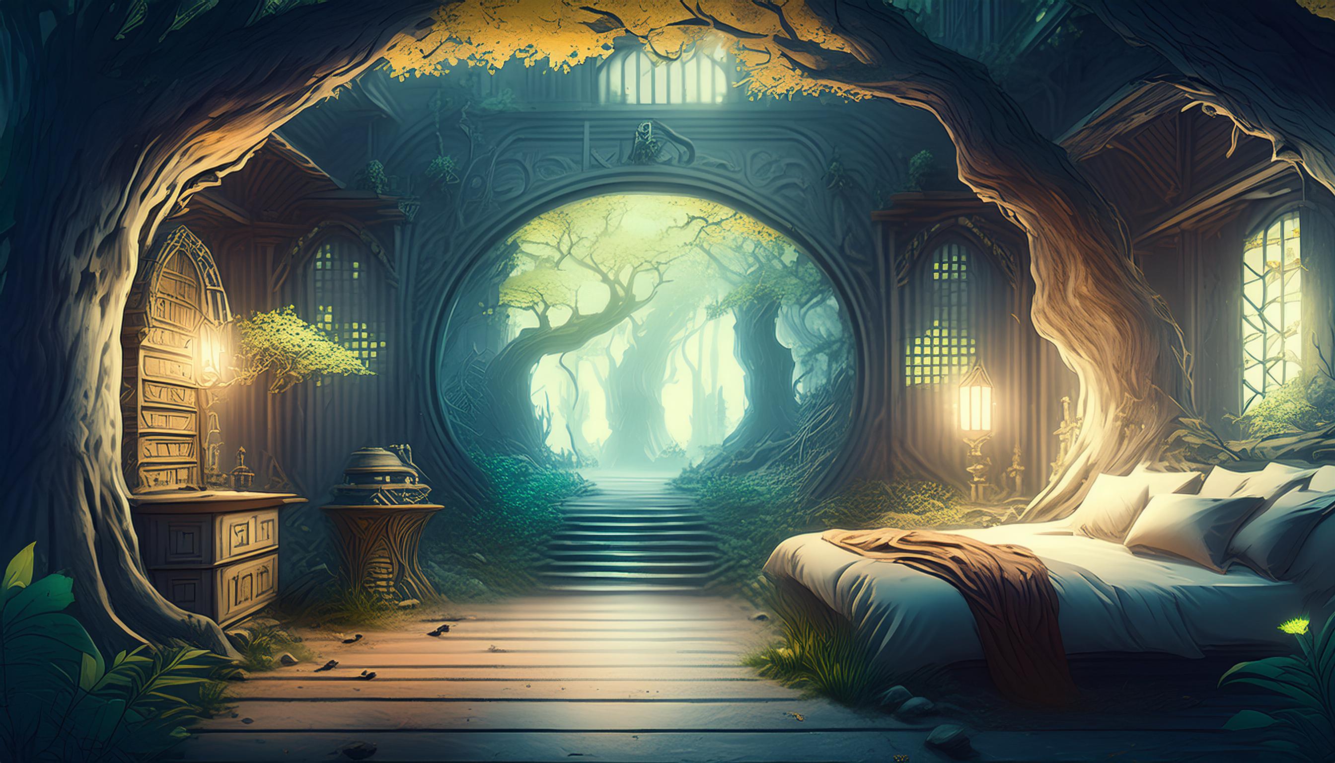 Fairy house and mysterious forest