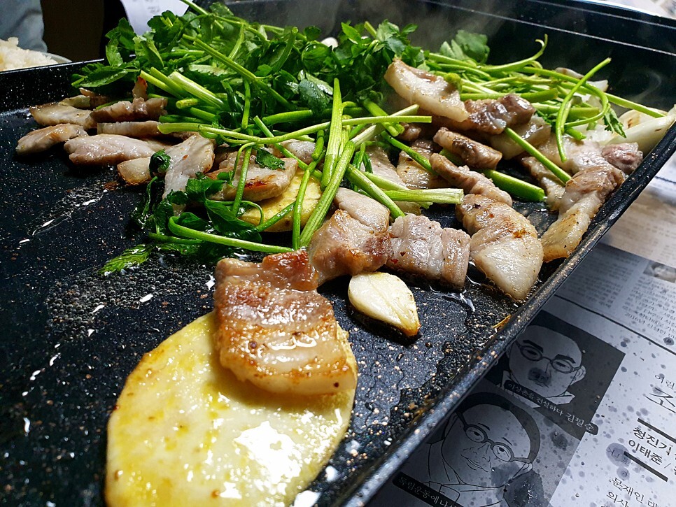  미나리 삼겹살 너무 맛있잖아