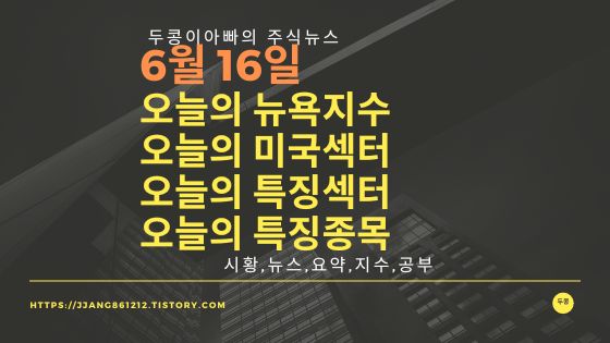  [22년 06월 16일]다우지수와 세계증시와 특징종목