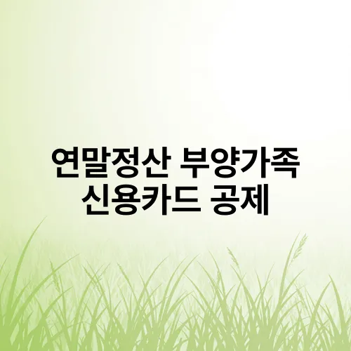 연말정산 부양가족 신용카드 공제