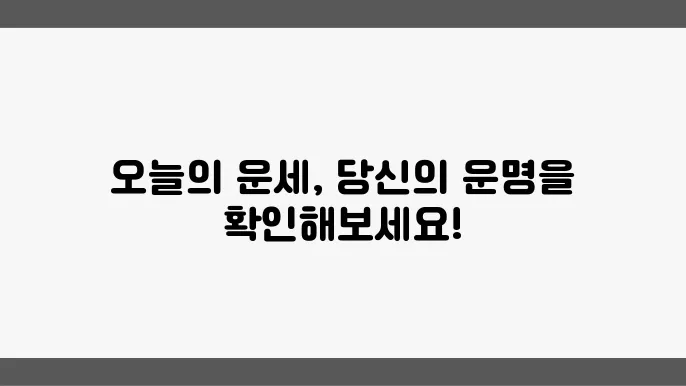 오늘의 운세 확인