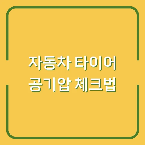자동차 타이어 공기압 체크법