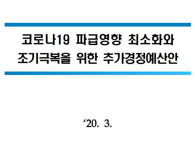  코로나 추경 예산 편성 어디에 지원되나?
