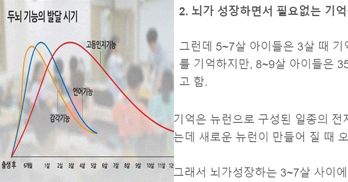  우리가 5살 이전을 기억하지 못하는 이유
