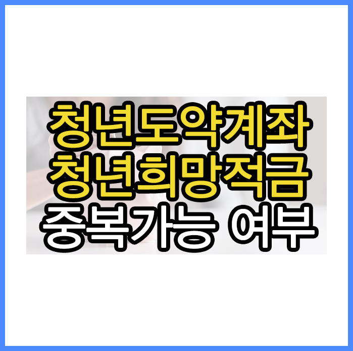  청년도약계좌 청년희망적금 중복 가능 여부