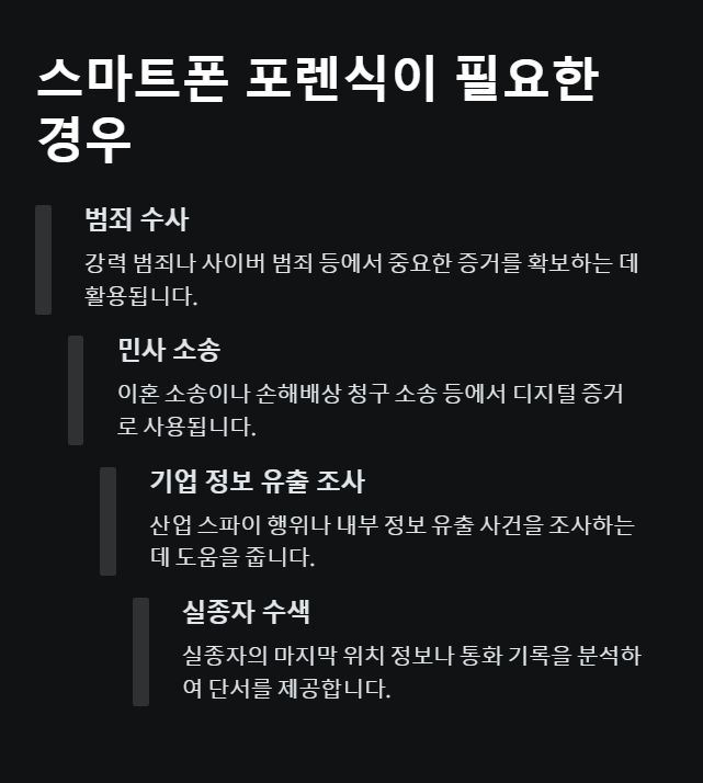 스마트폰 포렌식이 필요한 경우