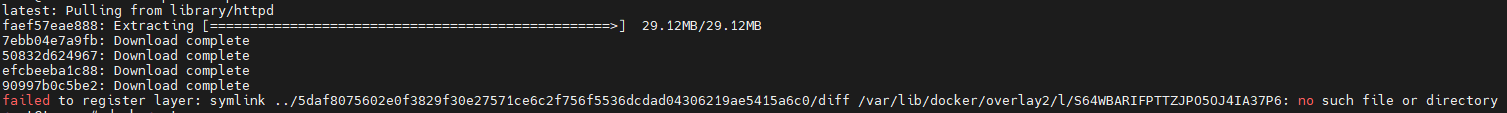  failed to register layer: symlink ../A/diff /var/lib/docker/overlay2/l/B: no such file or directory 해결하기